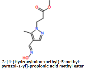CAS#3-[4-(Hydroxyimino-methyl)-5-methyl-pyrazol-1-yl]-propionic acid methyl ester